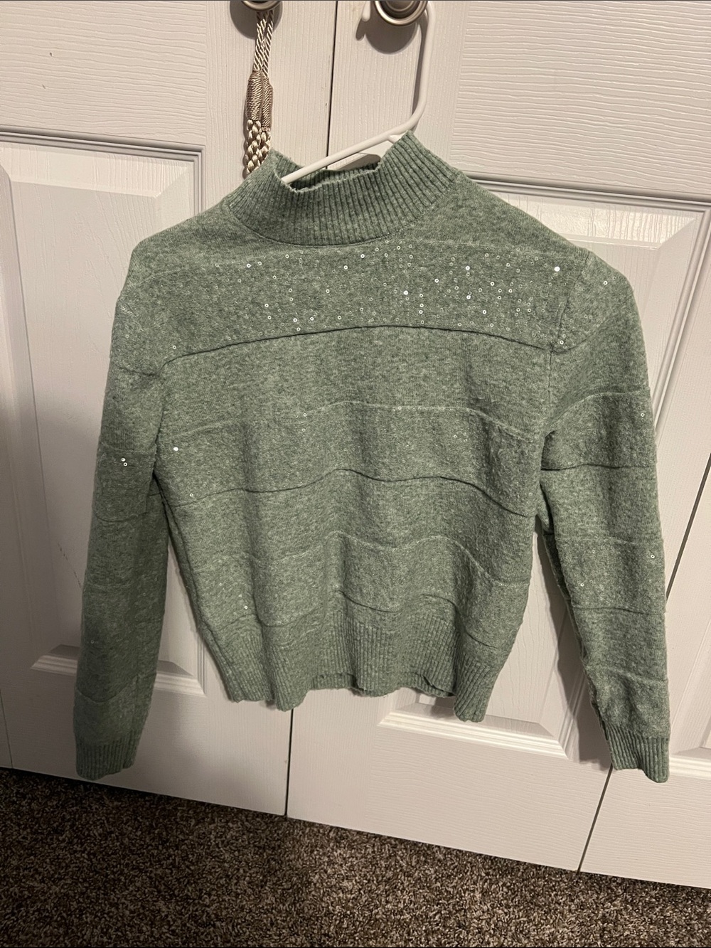 Women’s Light Green Mock Neck Sweater